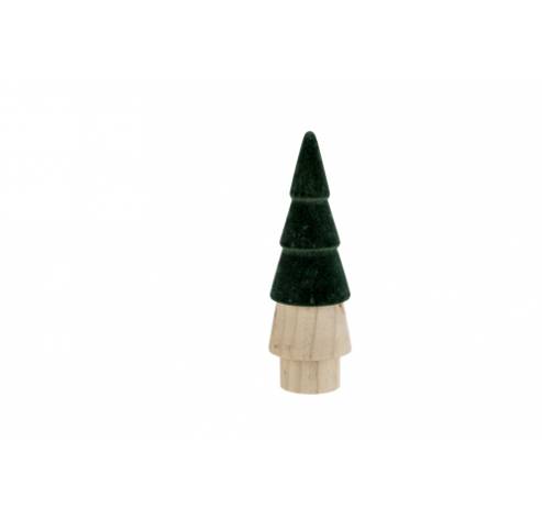Kerstboom Top Colored Donkergroen 7,5x7,5xh22,5cm Rond Hout  Cosy @ Home