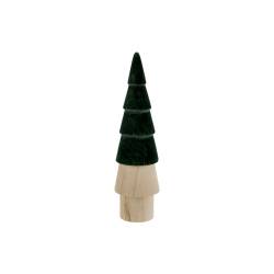 Cosy @ Home Kerstboom Top Colored Donkergroen 8,6x8,6xh33,4cm Rond Hout 