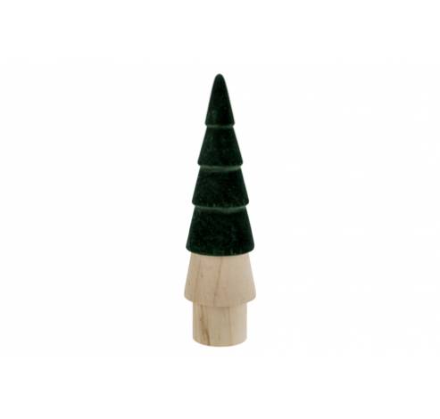 Kerstboom Top Colored Donkergroen 8,6x8,6xh33,4cm Rond Hout  Cosy @ Home