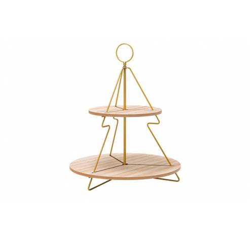 Etagere Circle Goud 37x37xh46,5cm Hout   Cosy @ Home