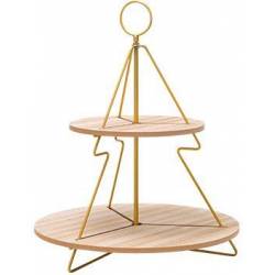 Cosy @ Home Etagere Circle Goud 37x37xh46,5cm Hout  