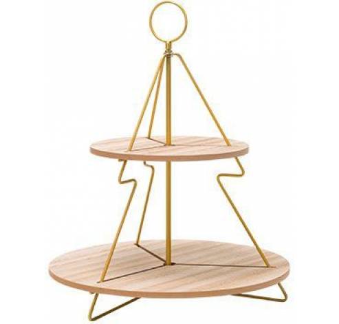 Etagere Circle Goud 37x37xh46,5cm Hout   Cosy @ Home