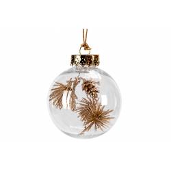 Cosy @ Home Kerstbal Pine Champaign Transparant 8x8xh8cm Kunststof 