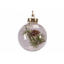 Cosy @ Home Kerstbal Pine Green Transparant 8x8xh8cm Kunststof 