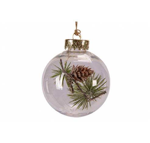 Kerstbal Pine Green Transparant 8x8xh8cm Kunststof  Cosy @ Home