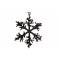 Hanger Twig Snowflake Glitter Zwart 16x1 6xh16cm Kunststof 