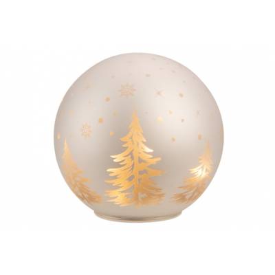 Lampe Xmas Led Ball Blanc D15cm Verre Excl 3 Piles Aa  Cosy @ Home