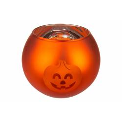 Theelichthouder Pumpkins Oranje D12xh10c M Glas 