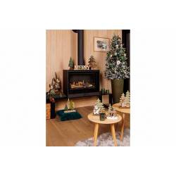 Cosy @ Home Theelichthouder X4 Tree Deco Goldy Green  Multi-kleur 29,5x25xh7,5cm Hout 