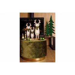 Cosy @ Home Kerstboom Goldy Green Multi-kleur 6x6xh1 5,5cm Rond Hout 