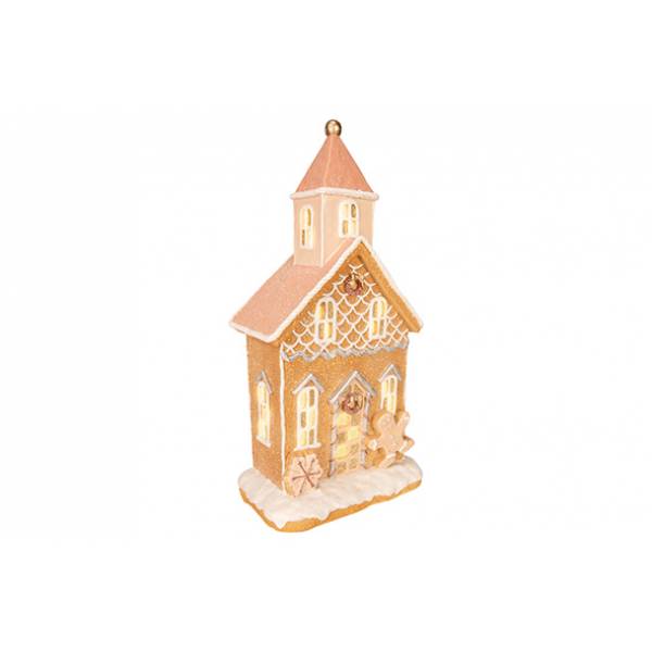 Ornament Church Cookies Lichtroze 18x11, 5xh33cm Resin 