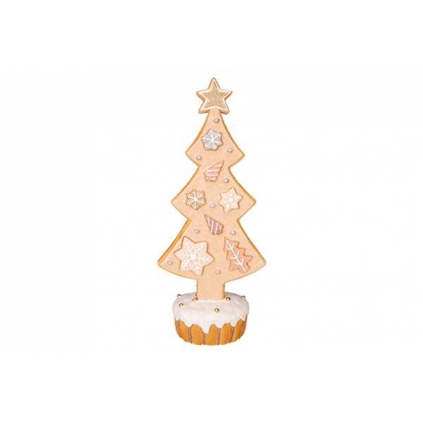 Kerstboom Cookies 14,5x8xh34,5cm Resin  