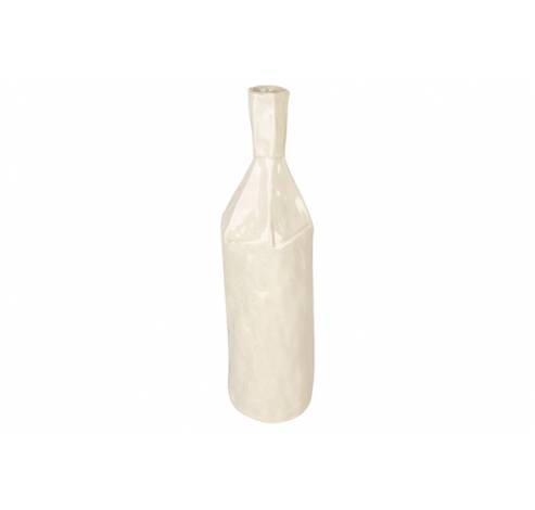 Vase Bottom White Beige 7x7xh26cm Rond C Eramique  Cosy @ Home