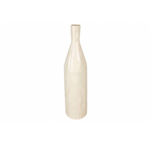 Vase Bottom White Beige 7,5x7,5xh31cm Ro Nd Ceramique  Cosy @ Home