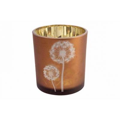 Bougeoir Dandelion Taupe D7xh8cm Verre   Cosy @ Home