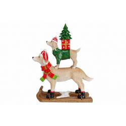 Slee 2 Dogs Gift Xmas Tree Multi-kleur 3 6x12xh46cm Andere Resin 