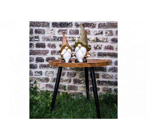 Table D'appoint Wood Naturel 50x50xh48cm  Rond Metal  Cosy @ Home