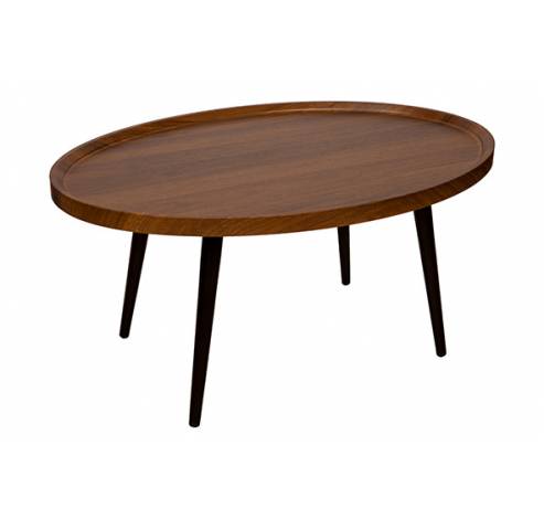 Table D'appoint Wood Naturel 80x55xh38cm  Ovale Metal  Cosy @ Home