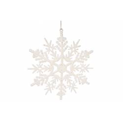 Sneeuwvlok Hanger Glitter Wit D18cm  