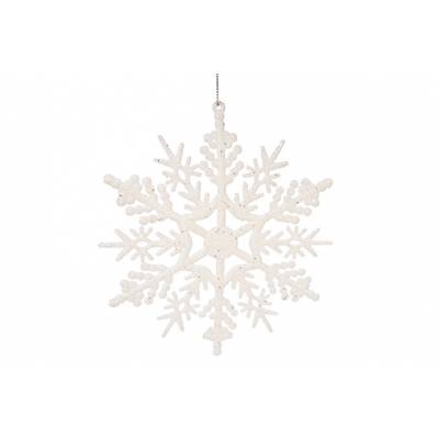 Sneeuwvlok Hanger Glitter Wit D18cm   Cosy @ Home