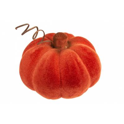 Pompoen Flocked Bruin 15x15xh10cm  