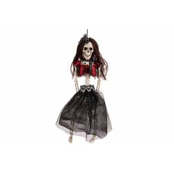Skelet Hangend Girl Zwart 9x6xh40cm Pvc  