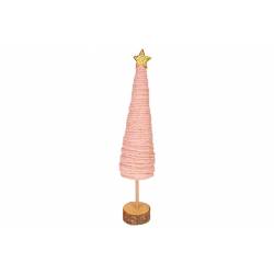 Kerstboom Wool Roze Natuur 9x9xh47cm Ho Ut 