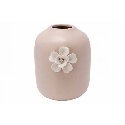 Vaas Flower Taupe 13,6x12,2xh15,2cm Rond  Porselein  Cosy @ Home