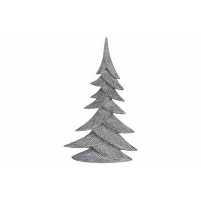 Kerstboom Abstract Grijs 14x5xh22cm Langwerpig Resin 