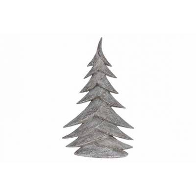 Kerstboom Abstract Grijs 18,5x7xh30cm Langwerpig Resin 
