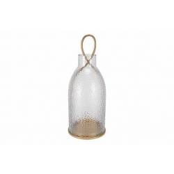 Cosy @ Home Lantaarn Gold Painting Clear Glass Goud 15,7x15,7xh38,5cm Langwerpig Metaal-gla 