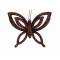 Hanger Butterfly Glitter Bruin 10x2,5xh8 ,5cm Kunststof 