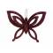 Hanger Butterfly Glitter Bordeaux 10x2,5 Xh8,5cm Kunststof 