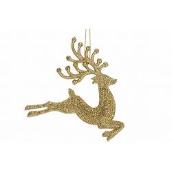 Hanger Deer Glitter Goud 12xh12cm Kunsts Tof 