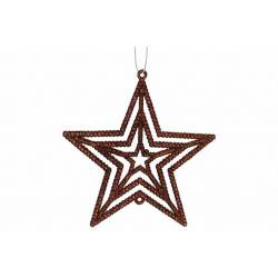 Hanger Star Glitter Bruin 10xh10cm Kunst Stof 