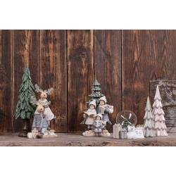 Tafereel Xmas Tree Children Grijs 11,5x1 1,5xh21cm Resin 