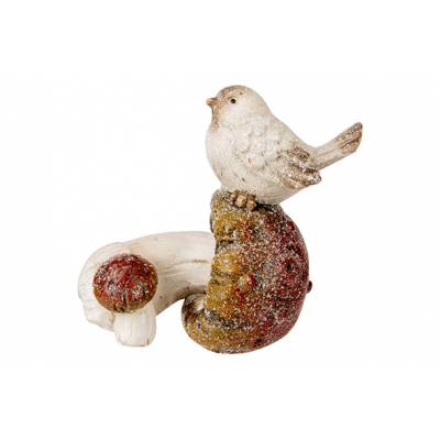 Oiseau Mushroom Taupe 14,2x9,6xh13,2cm A Utre Ceramique  Cosy @ Home