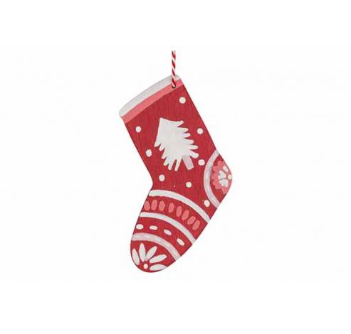 Hanger Stocking Xmas Tree Bordeaux 12,5x,5xh9,5cm Andere Hout  Cosy @ Home