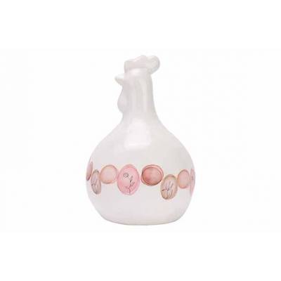 Poule Aquarelle Taupe-pink Blanc 7x7xh10 ,5cm Rond Porcelaine  Cosy @ Home