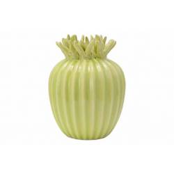 Vaas Artichoke Groen 9x9xh12,2cm Rond Po Rselein 