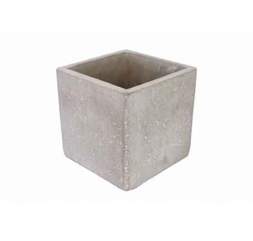 Cachepot Concrete Gris Clair 10x10xh10cm  Carre Ciment  Cosy @ Home