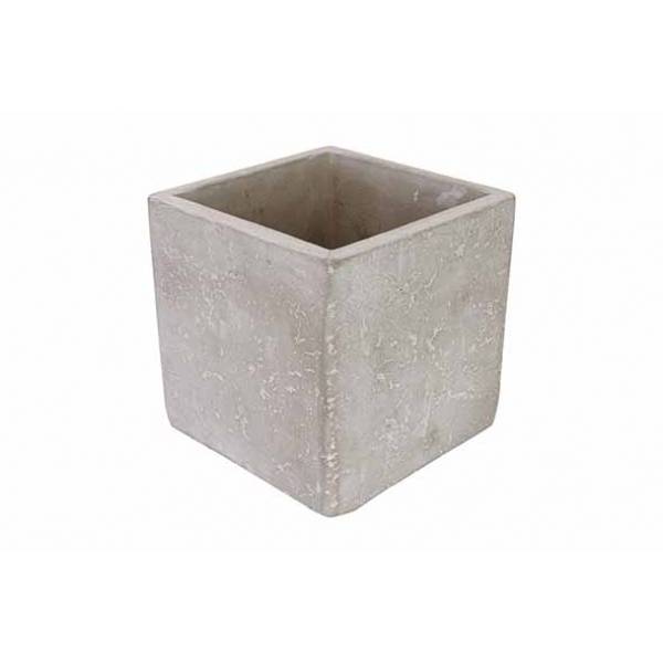 Bloempot Concrete Lichtgrijs 10x10xh10cm  Vierkant Cement 