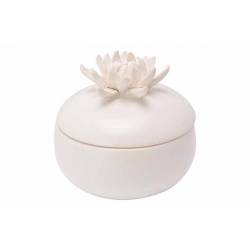 Cosy @ Home Pot Avec Couvercle Flower Creme 10,6x10, 6xh9,8cm Rond Porcelaine 