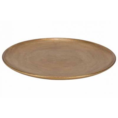 Schaal Lovely Goud 39,5x39,5xh3,5cm Rond  Hout  Cosy @ Home
