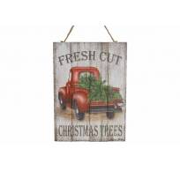 Muurdeco Hanger Fresh Cut Trees Rood 20x 2xh28cm Hout 