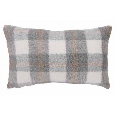 Coussin Squares Blanc Gris 30x50xh10cm P Olyester  Cosy @ Home