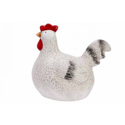 Coq Red Comb Rooster Gris 18,5x10,5xh17c M Polyresine  Cosy @ Home