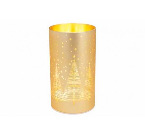 Lampe Led Trees Dore 9x9xh16cm Verre Excl 3 Piles Aa  Cosy @ Home