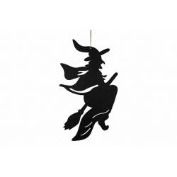 Hanger Witch On Broom Zwart 26x5xh40cm L Angwerpig Hout 