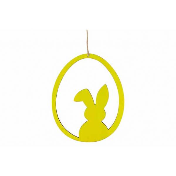 Ei  Hanger Open Rabbit Groen 16x,3xh20cm  Ovaal Hout 